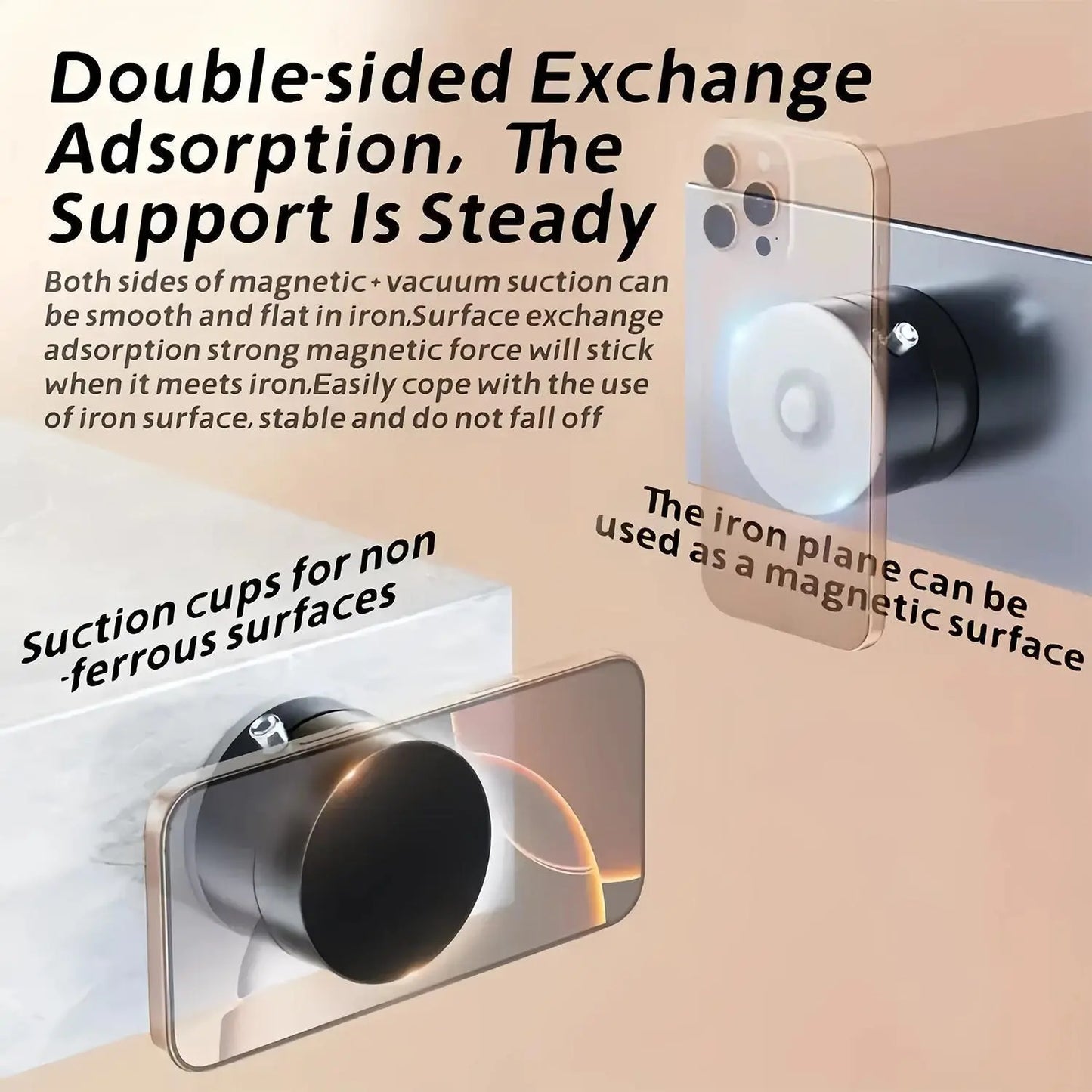 Multifunctional Magsafe Vacuum Magnetic Phone Stand,Suction Cup Magnetic Phone Holder,Foldable Portable Vacuum Magnetic Cell Phone Holder