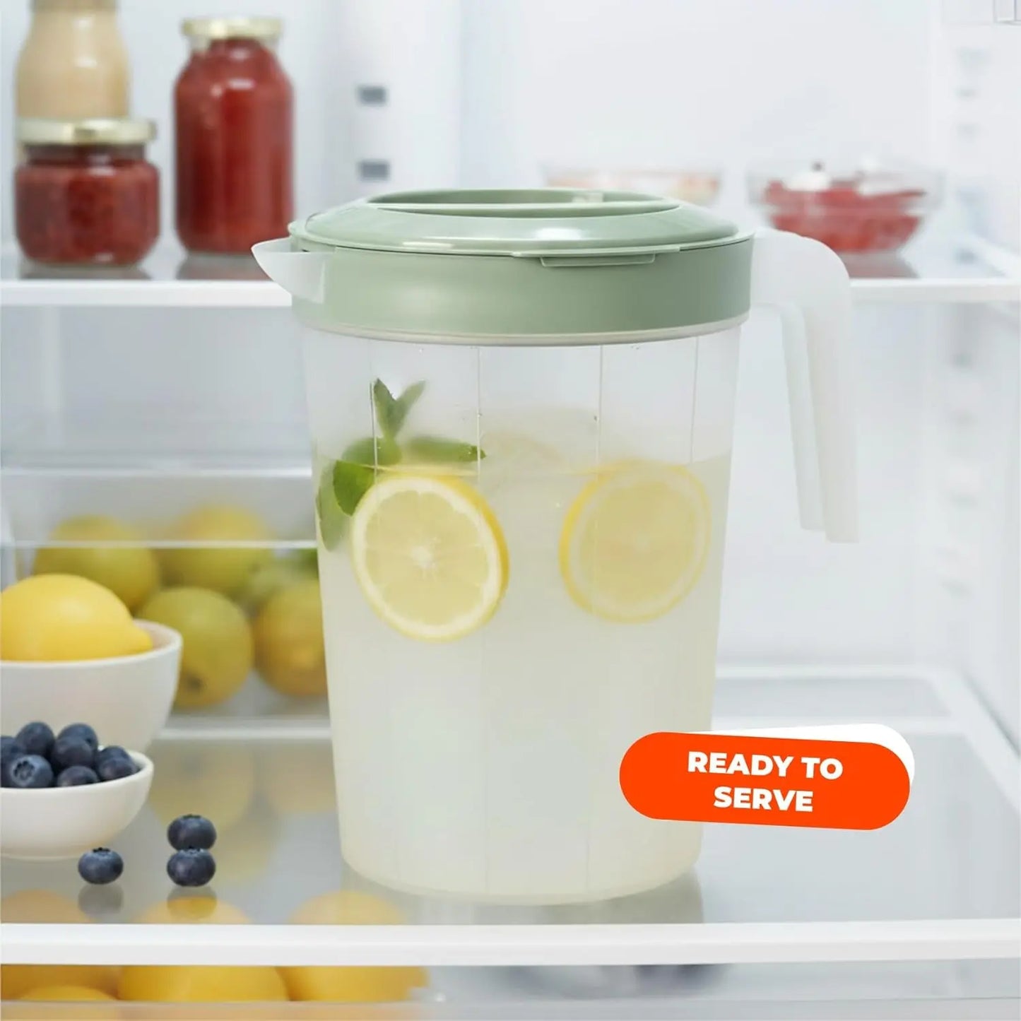 2 Pack 1 Gallon Plastic Pitchers with Lids BPA Free Large Beverage Containers for Iced Tea Juice Water Dishwasher Safe Leak Proof Storage Jugs for Fridge Freezer