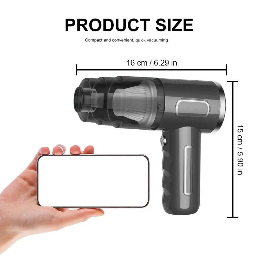 Portable Car Vacuum Cleaner, Rechargeable Handheld Car Vacuum Cleaner, Multifunctional Car Cleaning Tool for Hair & Bookshelf Cleaning, Cordless Stick Vacuum, Handheld Wireless Vacuum