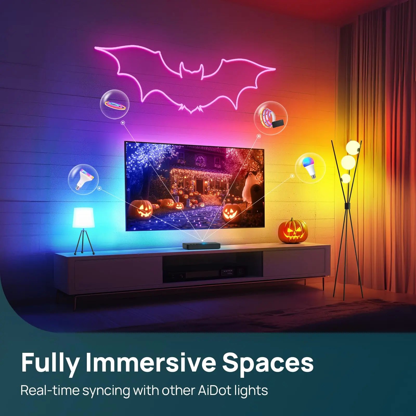 Linkind HDMI 2.0 Sync Box, AI Lumisync Technology ET6 Smart TV Backlights, Supports 4K@60Hz, LED Backlights for 90 Inch Tvs, for Christmas Decorations, Smart App Control, Music Sync