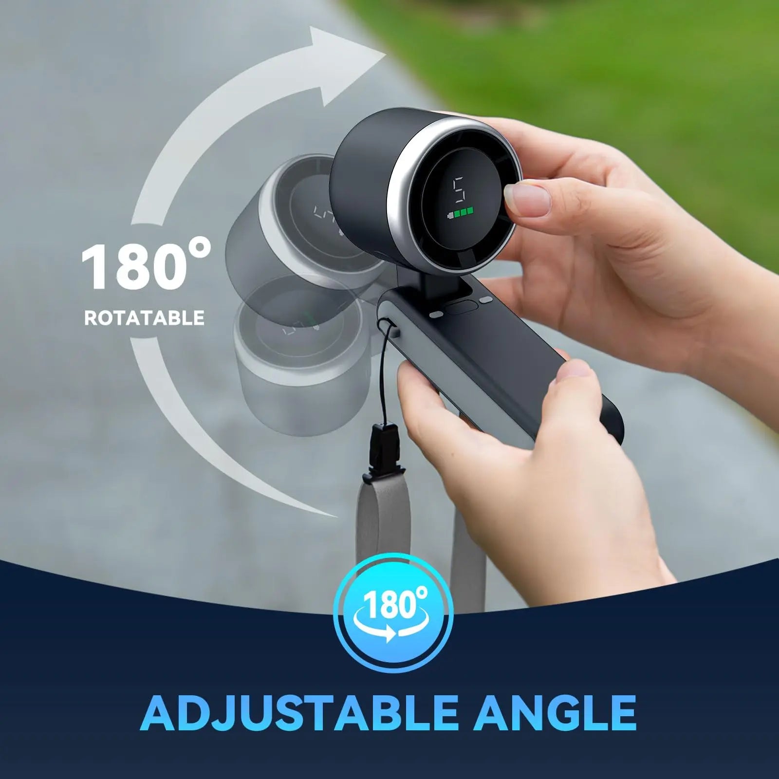 Portable Handheld Turbo Fan, 5 Gear Wind,5000Mah Battery Operated, up to 10 Working Hours, 3 in 1 Hand Fan Rechargeable for Outdoor Activities, Travel, Working Fathersdaygift