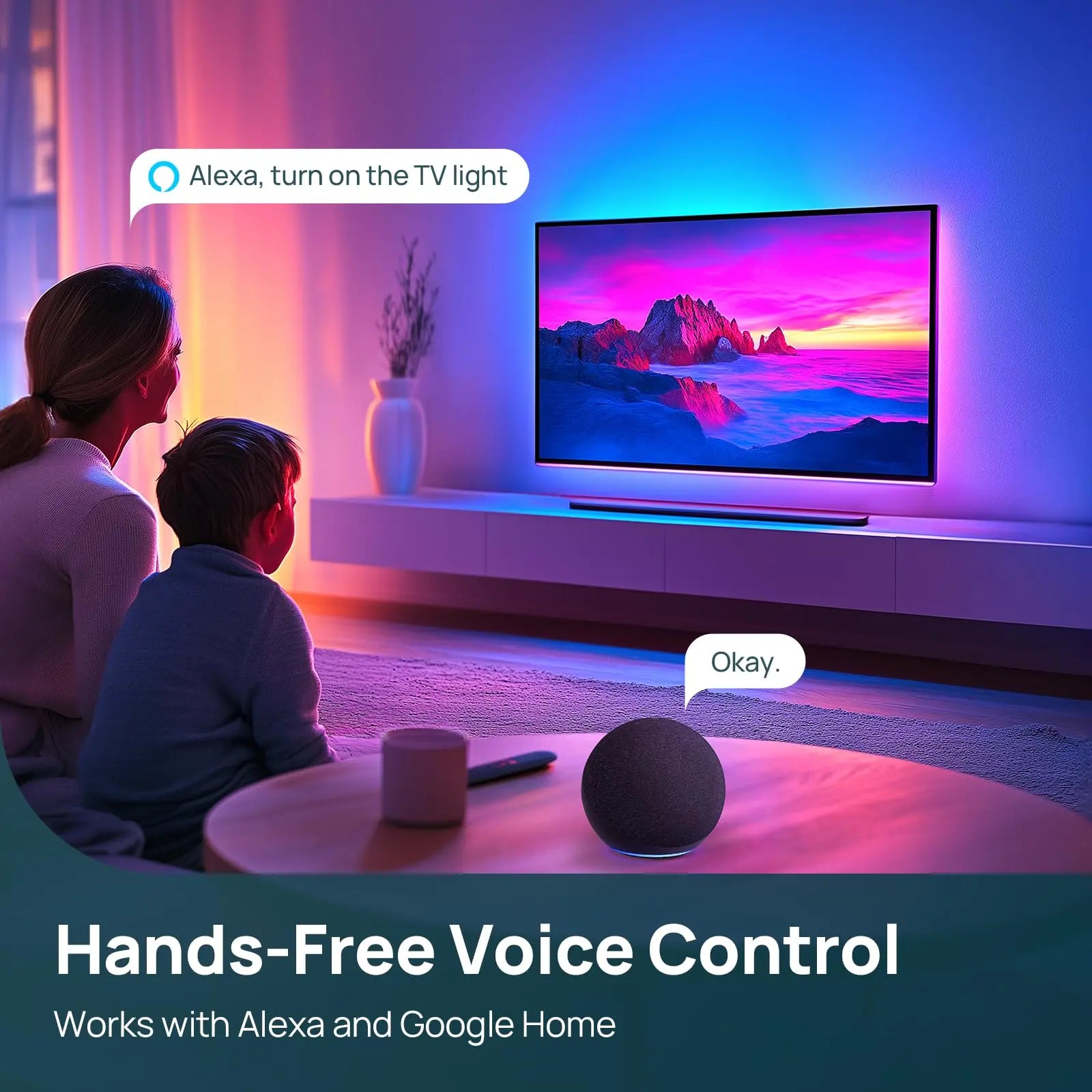 Linkind HDMI 2.0 Sync Box, AI Lumisync Technology ET6 Smart TV Backlights, Supports 4K@60Hz, LED Backlights for 90 Inch Tvs, for Christmas Decorations, Smart App Control, Music Sync