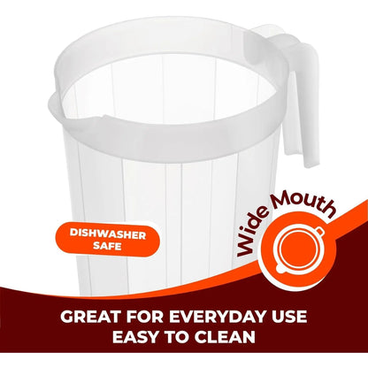 2 Pack 1 Gallon Plastic Pitchers with Lids BPA Free Large Beverage Containers for Iced Tea Juice Water Dishwasher Safe Leak Proof Storage Jugs for Fridge Freezer