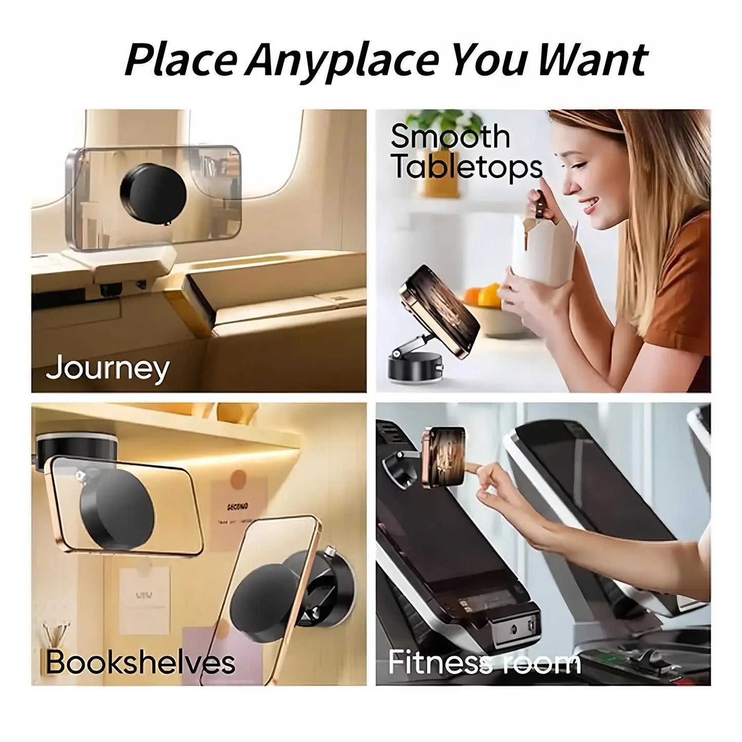Multifunctional Magsafe Vacuum Magnetic Phone Stand,Suction Cup Magnetic Phone Holder,Foldable Portable Vacuum Magnetic Cell Phone Holder