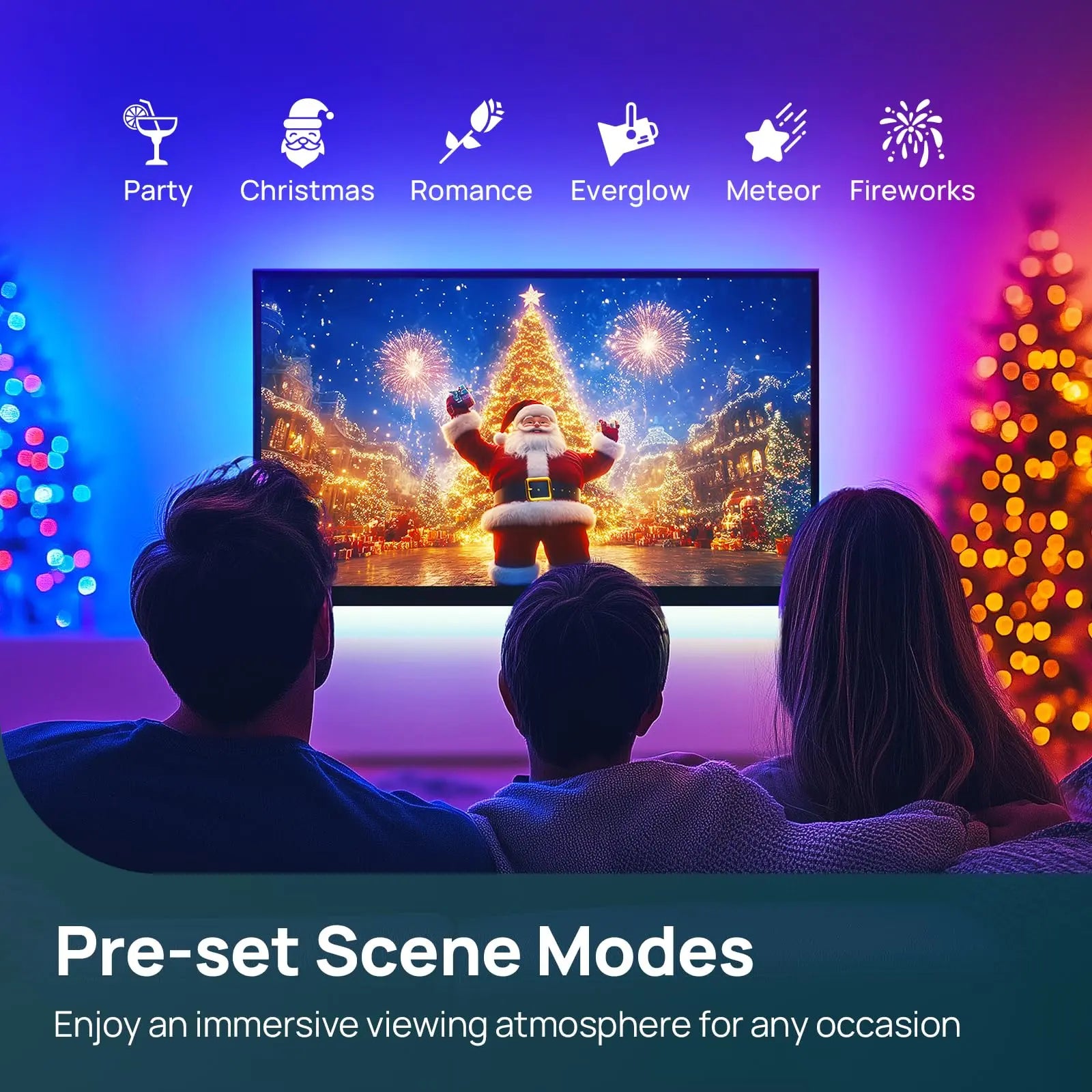 Linkind HDMI 2.0 Sync Box, AI Lumisync Technology ET6 Smart TV Backlights, Supports 4K@60Hz, LED Backlights for 90 Inch Tvs, for Christmas Decorations, Smart App Control, Music Sync
