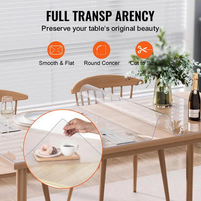 【Dealsforyoudays】Vevor Plastic Table Cover, , 42 X 60 Inch 2.0 Mm Thick Clear Table Protector, Rectangle PVC Desk Mat, Waterproof & Easy Cleaning Desk Pad Tablecloth, for Office Dresser Dining Room Table Night Stand