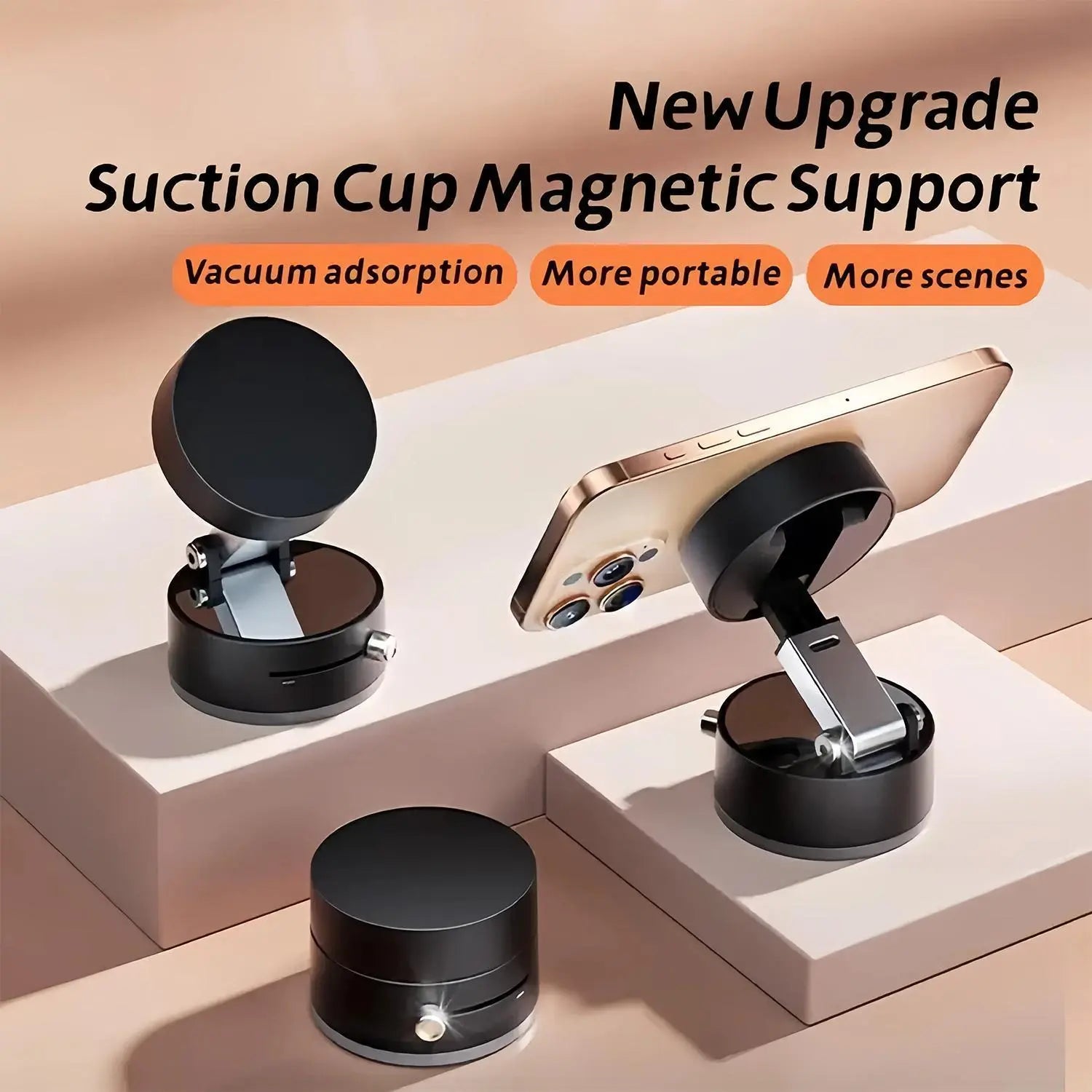 Multifunctional Magsafe Vacuum Magnetic Phone Stand,Suction Cup Magnetic Phone Holder,Foldable Portable Vacuum Magnetic Cell Phone Holder
