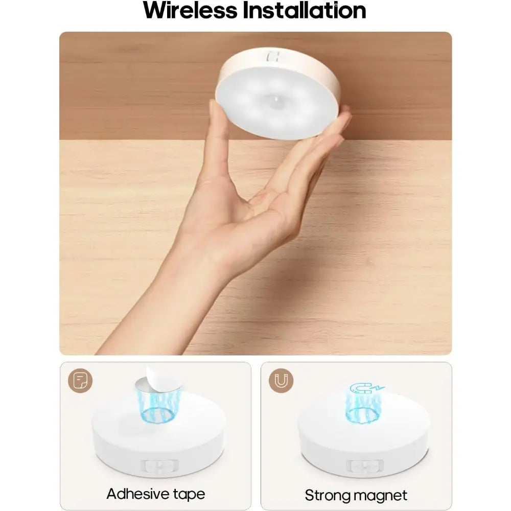 (1/3/6 Pack) Led under Cabinet Lighting, Motion Sensor Light Indoor, 1000Mah Puck Lights with IR Remote, Rechargeable under Counter Lights for Kitchen,Cabinets,Closet,Stairs Indoor, Interior Led Lights
