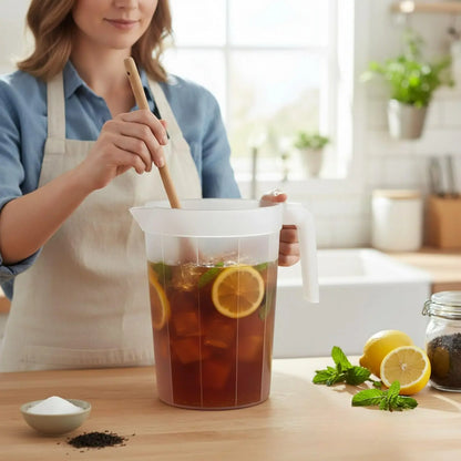 2 Pack 1 Gallon Plastic Pitchers with Lids BPA Free Large Beverage Containers for Iced Tea Juice Water Dishwasher Safe Leak Proof Storage Jugs for Fridge Freezer