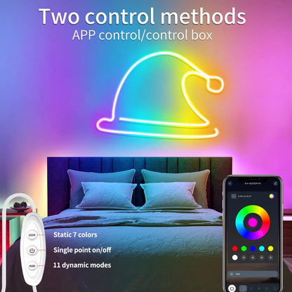 16.4FT RGB Neon Rope Lights – Dimmable with App Control, Smart LED Ambient Backlight for TV, Computer, Bedroom & Living Room, Neon Accent Light, Ideal Christmas Gift Summerwins Led Lighted Led Strip Bulb